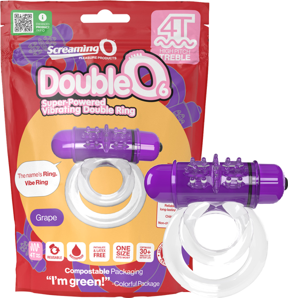 Double O 6 Vibrating Ring – Powerful 4T Motor and Secure Dual Rings Purple > Cock Ring > Vibrating