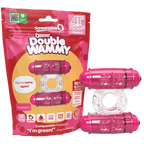 ScreamingO 4T Double Wammy Vibrating Cock Ring - Strawberry