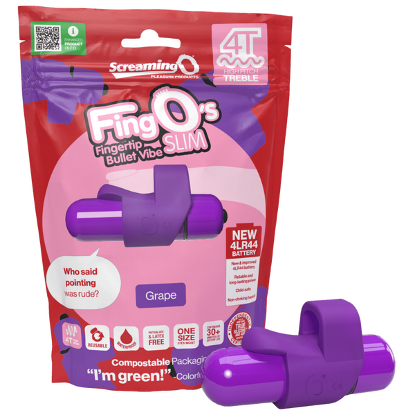FingO Slim 4T – Waterproof Compact Finger Vibrator with High Pitch Treble Vibrations Grape > Vibrators > Finger Vibrators