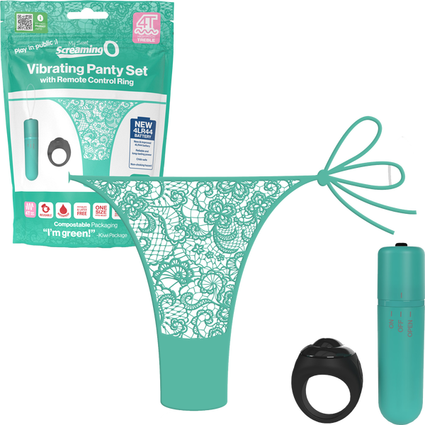 Vibrating Panty Set W/ Remote Ring 4t High Pitch Treble (Kiwi) Kiwi > Sex Toys For Ladies > Panty Vibes