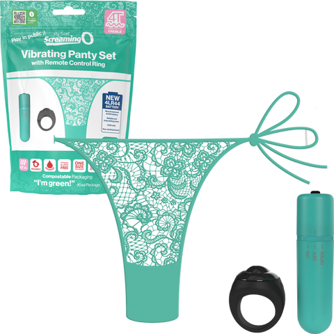 Vibrating Panty Set W/ Remote Ring 4t High Pitch Treble (Kiwi) Kiwi > Sex Toys For Ladies > Panty Vibes