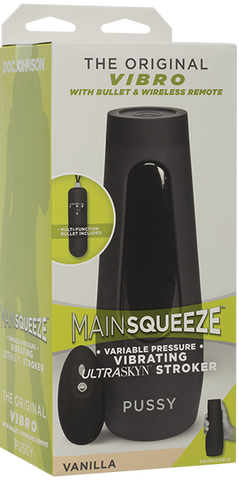 Doc Johnson Main Squeeze Original Vibro – Wireless Remote-Controlled Vibrating Masturbator