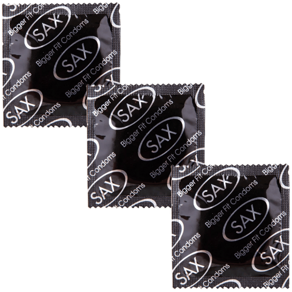 Sax Bigger Fit Condoms – Bulk Pack of 144 Larger 56mm Latex Condoms One Size > Essentials > Condoms