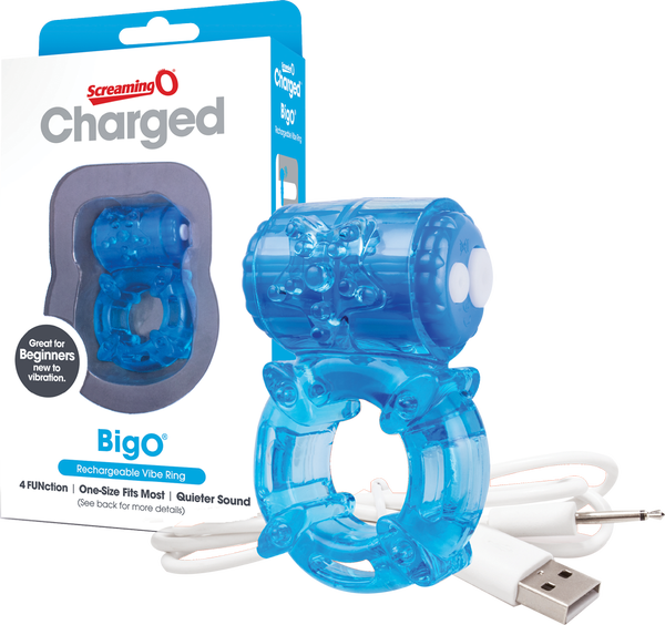 Screaming O Charged BigO – Rechargeable Vibrating Cock Ring Blue > Cock Ring > Vibrating