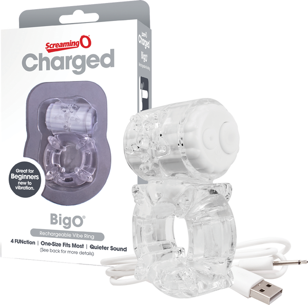 Screaming O Charged BigO – Rechargeable Vibrating Cock Ring Clear > Cock Ring > Vibrating