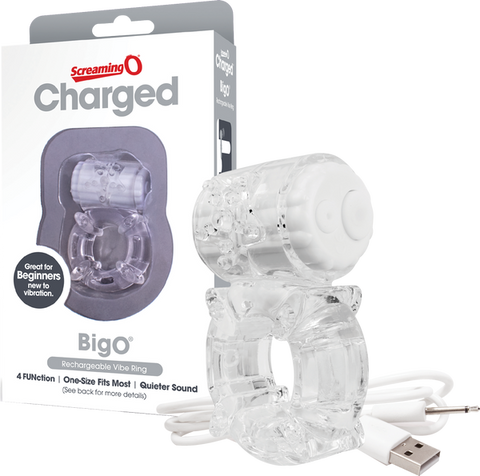Screaming O Charged BigO – Rechargeable Vibrating Cock Ring Clear > Cock Ring > Vibrating