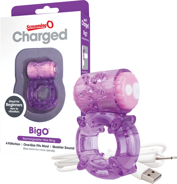 Screaming O Charged BigO – Rechargeable Vibrating Cock Ring Purple > Cock Ring > Vibrating