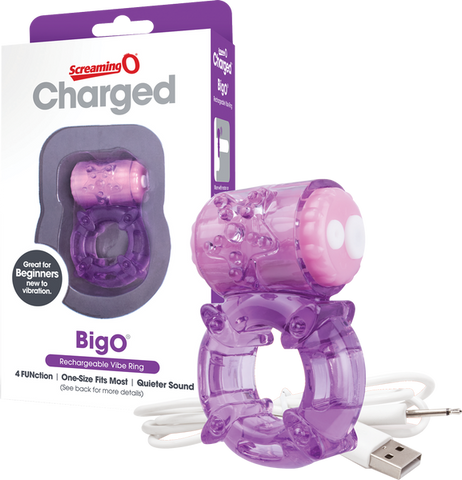 Screaming O Charged BigO – Rechargeable Vibrating Cock Ring Purple > Cock Ring > Vibrating
