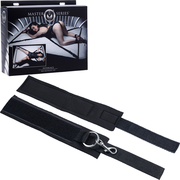 Master Series Interlace Bed Restraint Set – Versatile Restraint Kit with Neoprene Cuffs Black > Bondage Gear > Bed Restraints