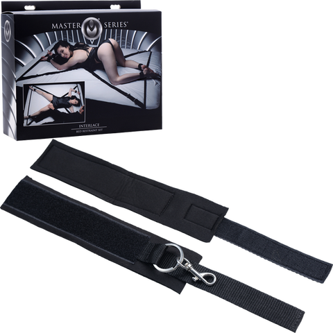 Master Series Interlace Bed Restraint Set – Versatile Restraint Kit with Neoprene Cuffs Black > Bondage Gear > Bed Restraints