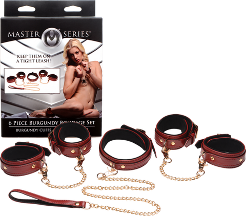 6 Piece Bondage Set – Vegan PU Leather Restraints and Cuffs Kit > Bondage Gear > Bondage Kits