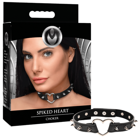 Spiked Heart Choker – Adjustable Spiked Collar Accessory One Size > Bondage Gear > Collars & Leashes