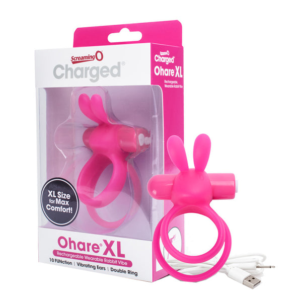 Charged Ohare XL – Rechargeable Double Cock Ring Vibrator Pink XL > Sex Toys > Couples Toys