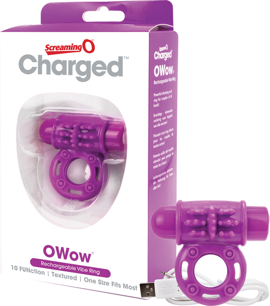 O Wow Ring – Rechargeable Vibrating Cock Ring with 10 Vibration Functions Purple > Cock Ring > Vibrating