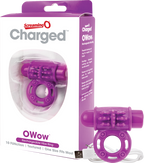 O Wow Ring Rechargeable Vibrating Cock Ring with 10 Vibration Functions SEBS Material Purple > Cock Ring > Vibrating