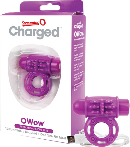 O Wow Ring – Rechargeable Vibrating Cock Ring with 10 Vibration Functions Purple > Cock Ring > Vibrating
