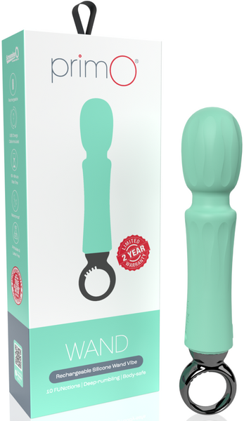 Screaming O PrimO Wand – Rechargeable Portable Wand Vibrator with 5+5 Vibration Functions Green > Sex Toys > Massage Wands