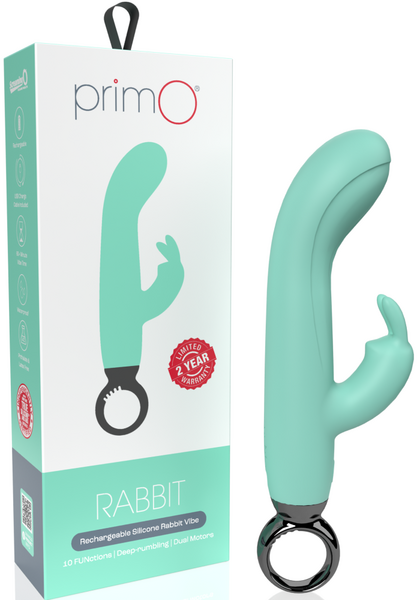 Screaming O PrimO Rabbit 4.5 Inch Silicone Rabbit Vibrator Green > Vibrators > Ladies > Rabbit
