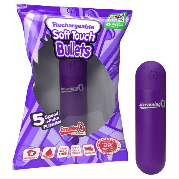 Rechargeable Soft Touch Bullet Vibrator – Waterproof 5-Speed Bullet Vibrator Purple > Vibrators > Mini Vibrators