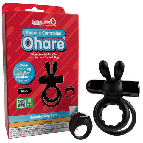 Ohare Remote Control Wearable Rabbit Vibrator (Black) – Rechargeable Waterproof Silicone Vibrator Black > Sex Toys > Couples Toys