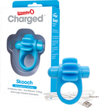 Skooch Charged Rechargeable Vibrating Cock Ring with Textured Silicone Stimulation Blue > Sex Toys > Couples Toys