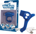 Charged You-Turn Plus – Rechargeable Silicone Vibrating Cock Ring Blueberry > Cock Ring > Vibrating