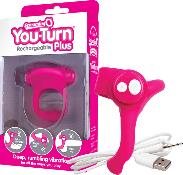 Charged You-Turn Plus – Rechargeable Vibrating Cock Ring Pink > Cock Ring > Vibrating
