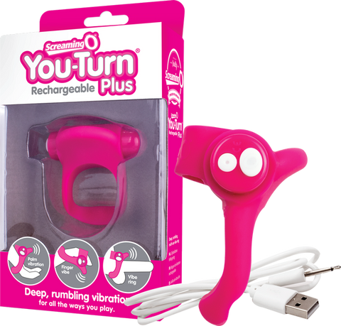 Charged You-Turn Plus – Rechargeable Vibrating Cock Ring Pink > Cock Ring > Vibrating