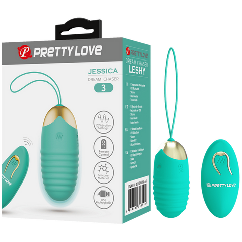 Rechargeable Jessica – Multi-Speed Remote-Controlled Silicone Egg Vibrator with 12 Vibration Settings Seafoam > Sex Toys For Ladies > Vibrating Eggs