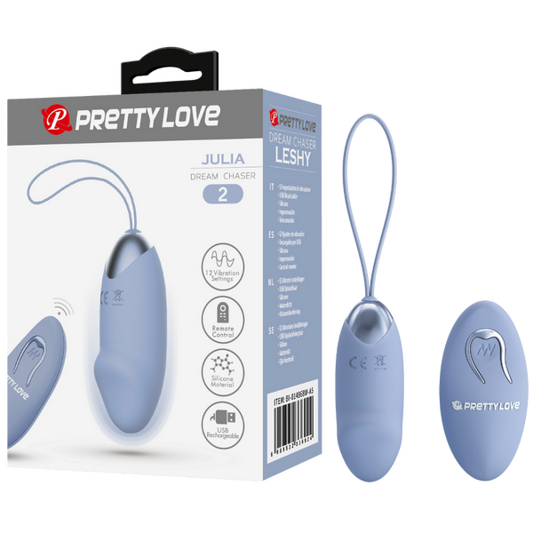 Rechargeable Julia – Multi-Speed Remote-Controlled Egg Vibrator with 12 Vibration Settings Blue > Sex Toys For Ladies > Vibrating Eggs
