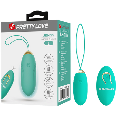 Rechargeable Jenny – Multi-Speed Remote-Controlled Egg Vibrator with 12 Vibration Settings Seafoam > Sex Toys For Ladies > Vibrating Eggs