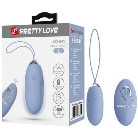 Rechargeable Jenny – Multi-Speed Remote-Controlled Egg Vibrator with 12 Vibration Settings Blue > Sex Toys For Ladies > Vibrating Eggs