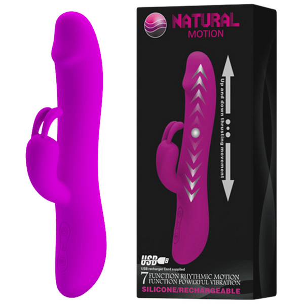 Natural Motion Thrusting – Rechargeable Silicone Rabbit Vibrator with 7 Functions Purple > Vibrators > Ladies > Rabbit