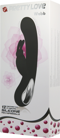 Rechargeable 8.25 Inch Webb – Dual Motor Rabbit Vibrator Black > Vibrators > Ladies > Rabbit