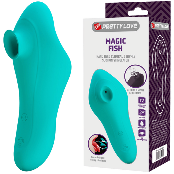 Pretty Love Magic Fish – Rechargeable Silicone 12 Function Clitoral Suction Stimulator One Size > Sex Toys For Ladies > Clitoral Vibrators and Stimulators
