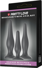 Beginner's Mini Anal Kit – Three Silicone Butt Plugs with Tapered Tips Set One Size > Anal Range > Butt Plug Kits