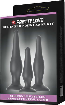 Beginner's Mini Anal Kit – Three Silicone Butt Plugs with Tapered Tips Set One Size > Anal Range > Butt Plug Kits