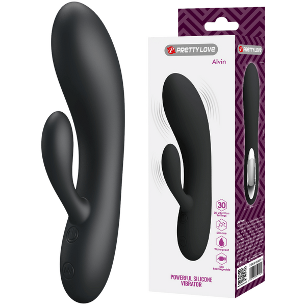 Alvin Rechargeable Vibrator Black > Vibrators > Ladies > Rabbit