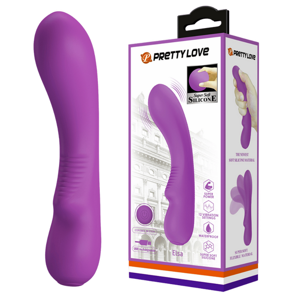 Elsa – Rechargeable Vibrator with 12 Vibration Functions, Smart Memory, and Soft Silicone Material Purple > Vibrators > Standard Vibrators
