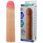 Kylian 7.1 Inch Penis Extender Sleeve – Ultra Realistic Textured Penis Extender Beige > Sex Toys For Men > Penis Sleeves