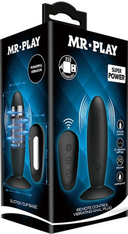 Pretty Love Mr. Play (Black) – Remote-Controlled Silicone Vibrating Anal Plug Black > Anal Range > Vibrating Butt Plugs