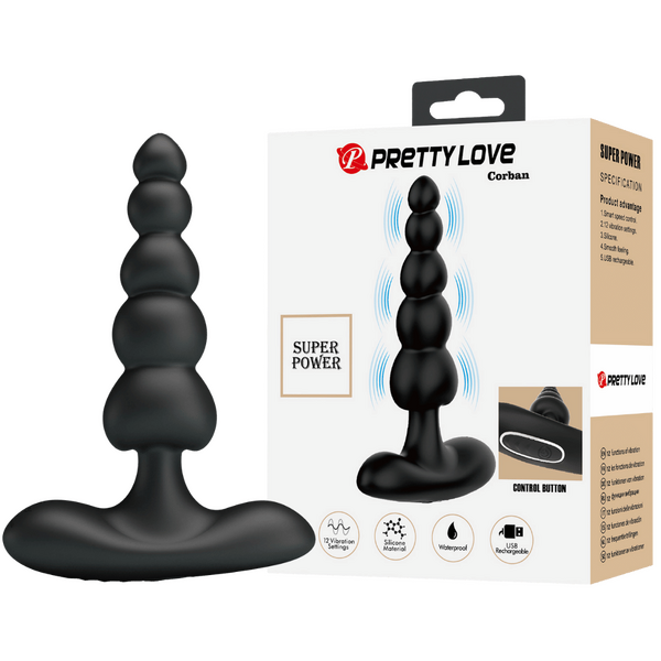 Corban Rechargeable Butt Plug – Flexible Graduated Anal Beads Sex Toy One Size > Anal Range > Vibrating Butt Plugs