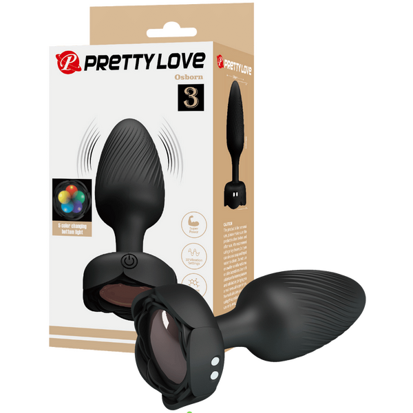 Varian Light-Up Rechargeable Butt Plug – LED Flashing Silicone Butt Plug Medium > Anal Range > Vibrating Butt Plugs