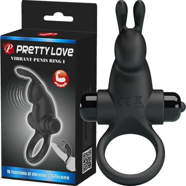 Pretty Love Vibrant Penis Ring 1 – Waterproof Vibrating Silicone Penis Ring Black > Cock Ring > Vibrating