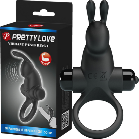 Pretty Love Vibrant Penis Ring 1 – Waterproof Vibrating Silicone Penis Ring Black > Cock Ring > Vibrating