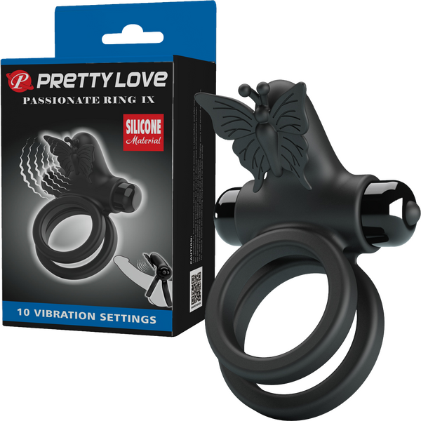Pretty Love Passionate Ring IX – 10 Function Silicone Vibrating Cock Ring One Size > Sex Toys > Couples Toys