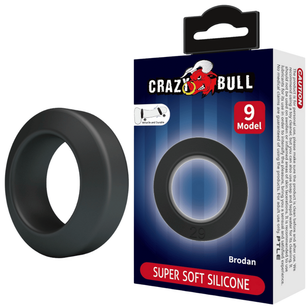Brodan Super Soft Silicone Cockring – High-Quality Medical-Grade Silicone Cock Ring Black > Cock Ring > Single