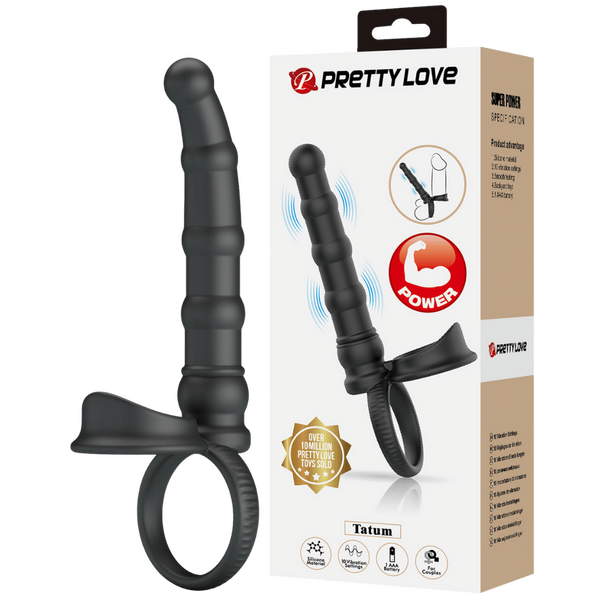 Tatum Cock Ring with Anal Probe – Silicone 10 Frequency Vibrating Cock Ring One Size > Anal Range > Anal Probes