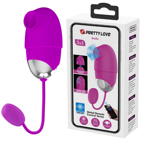 App Control Kaila – Remote-Controlled Vibrating Egg with Removable Sleeve Purple > Sex Toys For Ladies > Vibrating Eggs