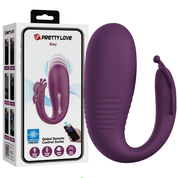 Prettylove Klay Byzantium – App Control Silicone Thrusting Egg Vibrator One Size > Sex Toys For Ladies > Clitoral Vibrators and Stimulators
